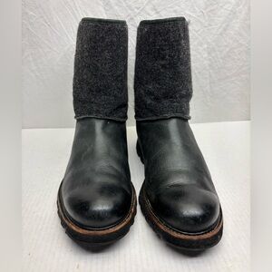 Sorel Men's Black Leather and Wool Pull-on boots, SZ 11, box 14